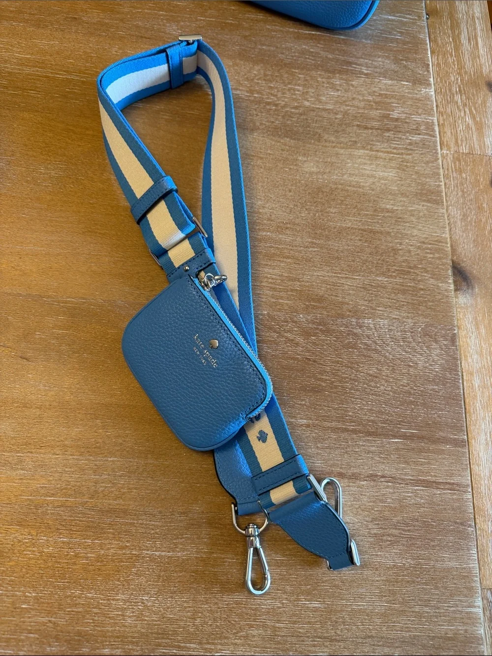 Kate Spade Blue Leather Crossbody/shoulder Bag with 2 Removable Straps - Picture 3 of 11